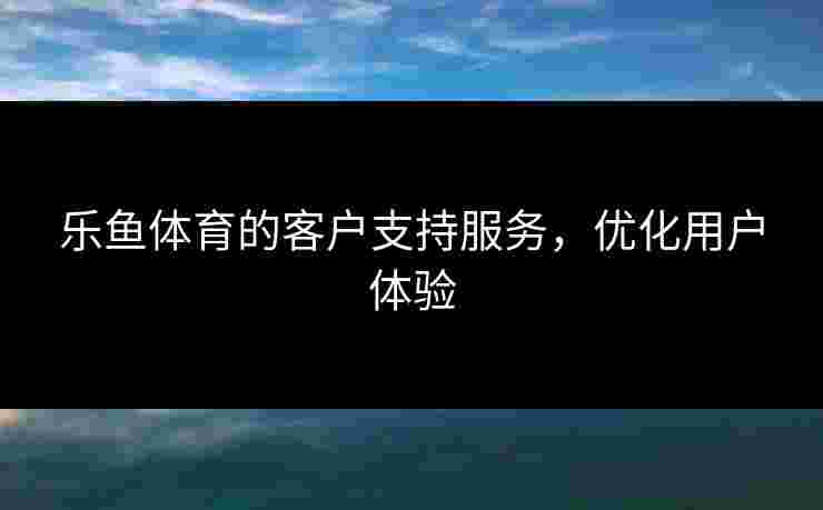 乐鱼体育的客户支持服务，优化用户体验