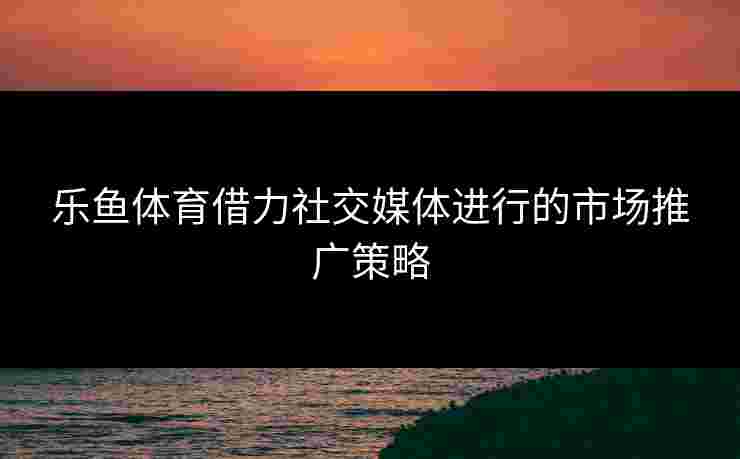 乐鱼体育借力社交媒体进行的市场推广策略